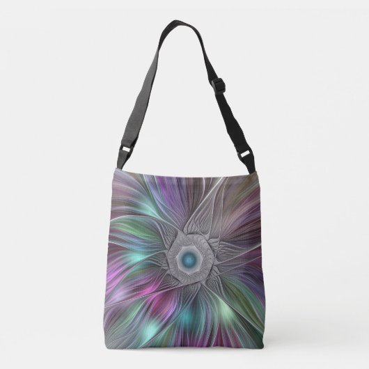Abstracte, compacte, kleurrijke ventilatorkracht crossbody tas (Achterkant)