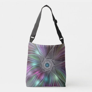 Abstracte, compacte, kleurrijke ventilatorkracht crossbody tas