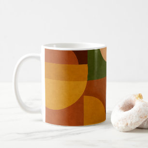 Abstracte compositie in mid-century modern stijl koffiemok