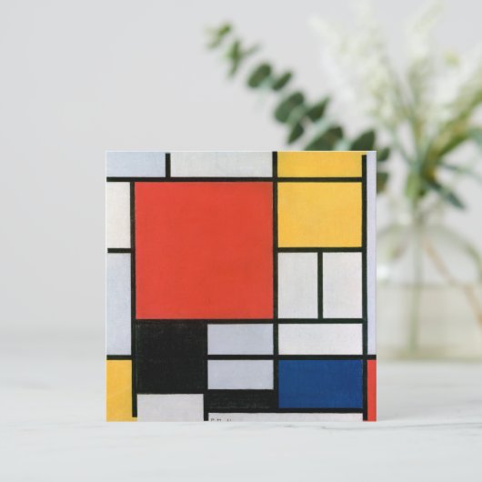  Abstracte compositie van Piet Mondriaan Kaart (Staand voorkant)