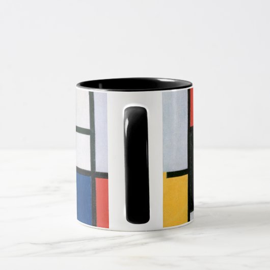 Abstracte compositie van Piet Mondriaan Mok (Handvat)