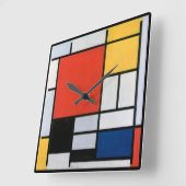 Abstracte compositie van Piet Mondriaan Vierkante Klok (Hoek)