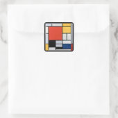  Abstracte compositie van Piet Mondriaan Vierkante Sticker (Tas)