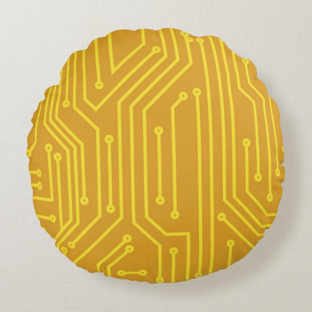 Abstracte computerapparatuur rond kussen (Voorkant)