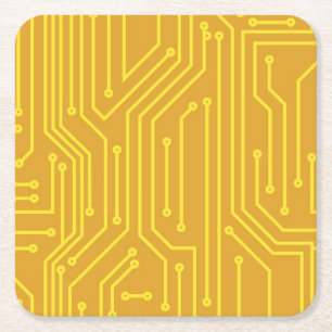 Abstracte computerapparatuur vierkante kartonnen onderzetter