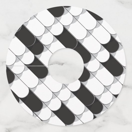 Abstracte constructie (tegel) wijnglaslabel (Voorkant)