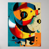 Abstracte constructivistische zonne-mid-century poster (Voorkant)