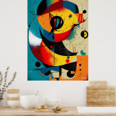 Abstracte constructivistische zonne-mid-century poster (Keuken)