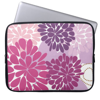 Abstracte Cool Cute Girly Retro Floral Laptop Sleeve