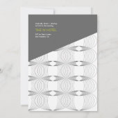 Abstracte cool Modern Art Mod Rings Wedding Invite Kaart (Achterkant)