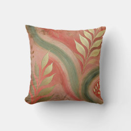 Abstracte Coral-Golden Leaf Art Style 20 Kussen