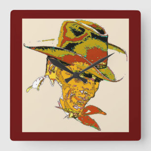 Abstracte cowboy vierkante klok
