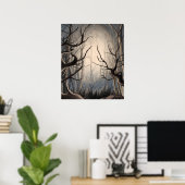 Abstracte Creepy Twisted Tree Branch Poster Afdruk (Thuiskantoor)