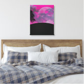 Abstracte Crimson Moon Wrapped Canvas Print (Insitu (Slaapkamer))