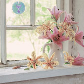 Abstracte Crystal Healing Angel | Paarse en aqua Glas Ornament