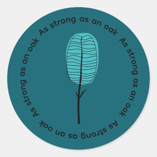 Abstracte Cute Boom Ronde Sticker (Voorkant)