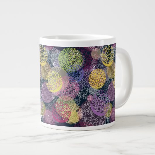 Abstracte Cute Polka Dot Circle Extra Grote Mok (Voorkant rechts)