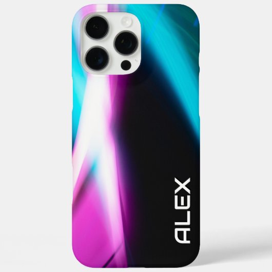 Abstracte cyaan, magenta en zwarte dynamische iPho Case-Mate iPhone Case (Achterkant)