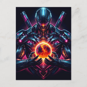 Abstracte Cyber Kosmische Beschermer Futuristische Feestdagenkaart