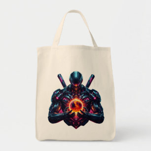 Abstracte Cyber Kosmische Bewaker Futuristische Ro Tote Bag