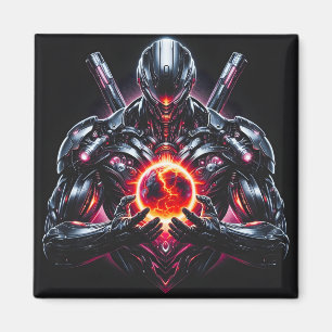 Abstracte Cyber Kosmische Gardiaan Futuristische R Magneet