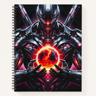 Abstracte Cyber Kosmische Gardiaan Futuristische R Notitieboek