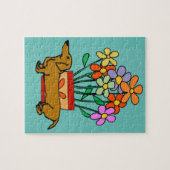 Abstracte Dachshund Jigzaag Puzzle Legpuzzel (Horizontaal)