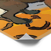 Abstracte Dachshunds op de vloer, Poster (Hoek)