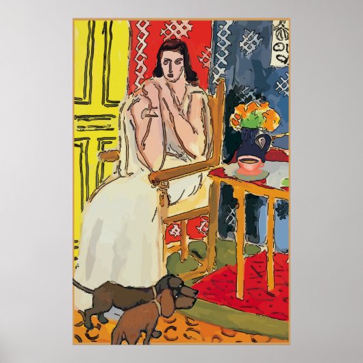 Abstracte Dachshunds op de vloer, Poster (Voorkant)