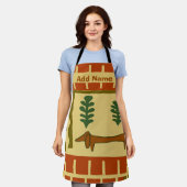 Abstracte Dachshundvorm, voeg tekst toe, Schort (Gedragen)