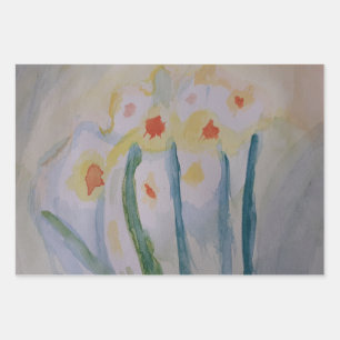 Abstracte Daffodils Inpakpapier Vel