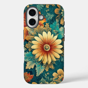 Abstracte Daisy en laat botanische illustratie ach iPhone 16 Hoesje