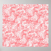 Abstracte daisy schets, monochrome patroon poster (Voorkant)