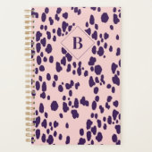 Abstracte Dalmatische dierenprint roze monogram Planner (Voorkant)