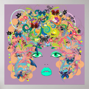 Abstracte dame poster