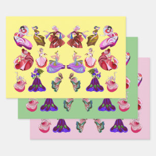 Abstracte dansdames dansen muziek Collage art Inpakpapier Vel