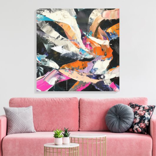 Abstracte danser in dynamische beweging canvas afdruk (Insitu (Woonkamer))