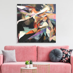 Abstracte danser in dynamische beweging canvas afdruk