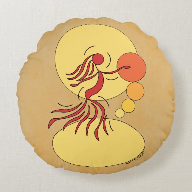 Abstracte danser rond kussen (Voorkant)
