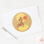 Abstracte Danser Ronde Sticker (Envelop)