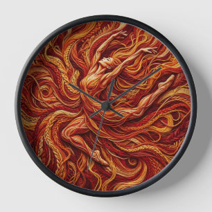 Abstracte danser Vuurrode draad Kunstklokken