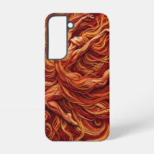 Abstracte danser Vuurrode draad Samsung hoesjes Galaxy Hoesje