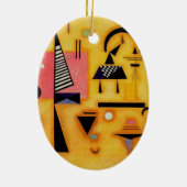 Abstracte decisieve roze geometrische vormen van K Keramisch Ornament (Achterkant)