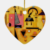 Abstracte decisieve roze geometrische vormen van K Keramisch Ornament (Achterkant)