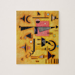 Abstracte decisieve roze geometrische vormen van K Legpuzzel