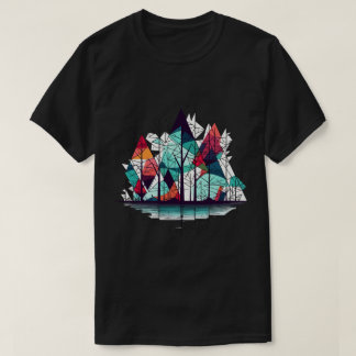 Abstracte dennenbomen t-shirt