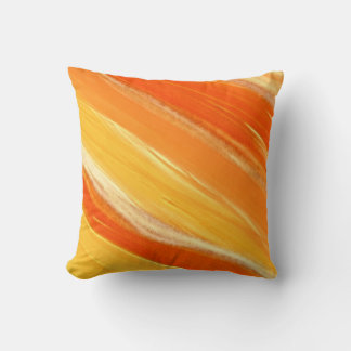 Abstracte diagonale Oranje en gele strepen Kussen