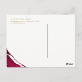 Abstracte Diepe Ruby Red-penseelstreken Briefkaart (Achterkant)