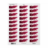 Abstracte Diepe Ruby Red-penseelstreken Etiket (Full Sheet)