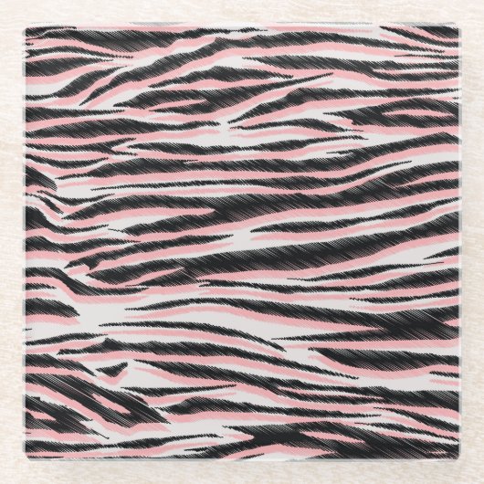 Abstracte dierenhuid naadloze print glazen onderzetter (Voorkant)